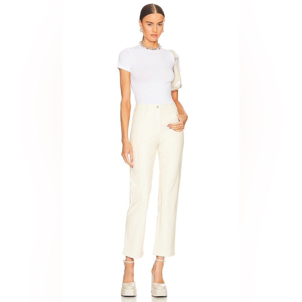 MIAOU Junior Faux Leather Pant in Creme
